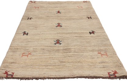 3 x 5 - Beige Vintage Persian Gabbeh Rug - 79836