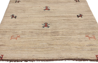 3 x 5 - Beige Vintage Persian Gabbeh Rug - 79836
