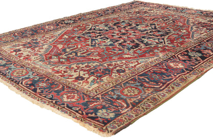5 x 6 - Red Antique Persian Heriz Rug - 79837