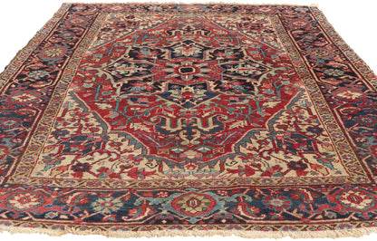 5 x 6 - Red Antique Persian Heriz Rug - 79837