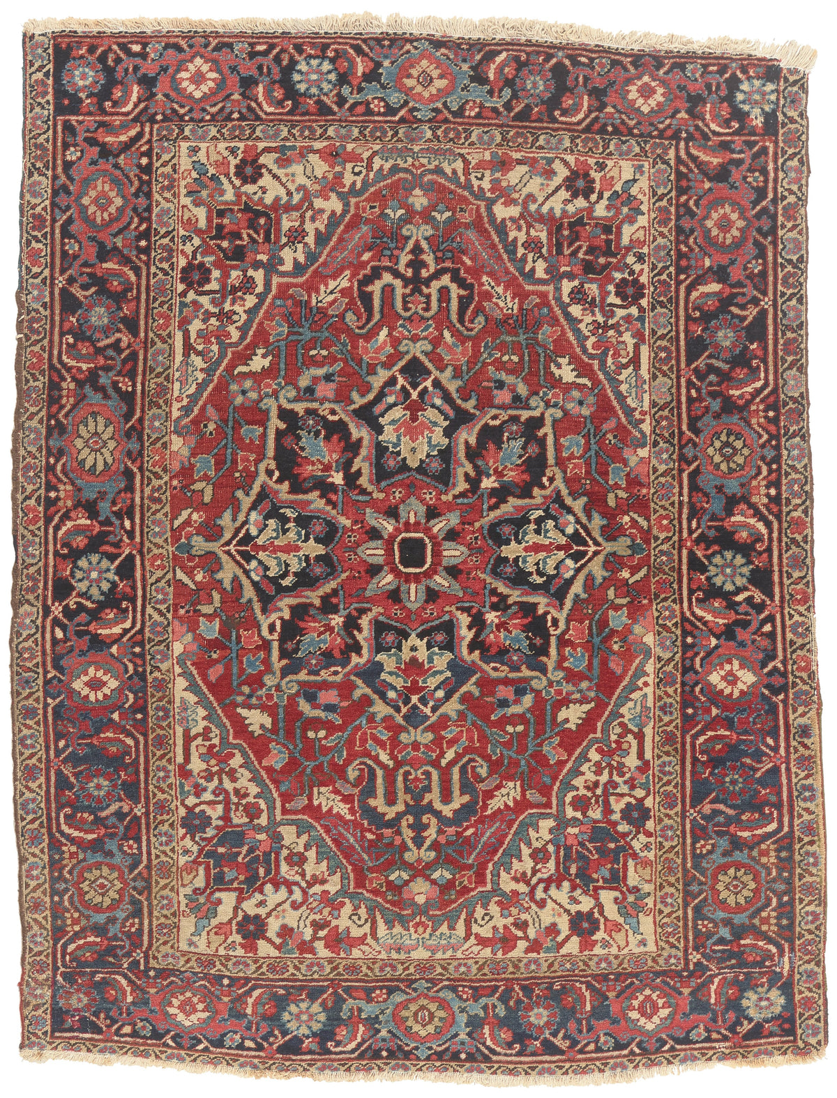 5 x 6 - Red Antique Persian Heriz Rug - 79837
