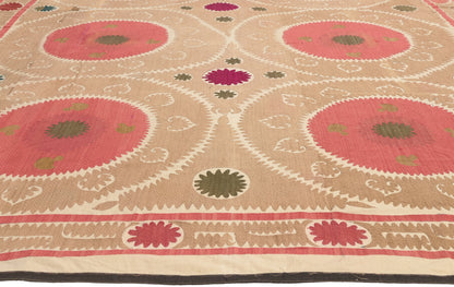 8 x 12 - Brown Antique Uzbek Suzani Rug - 79838