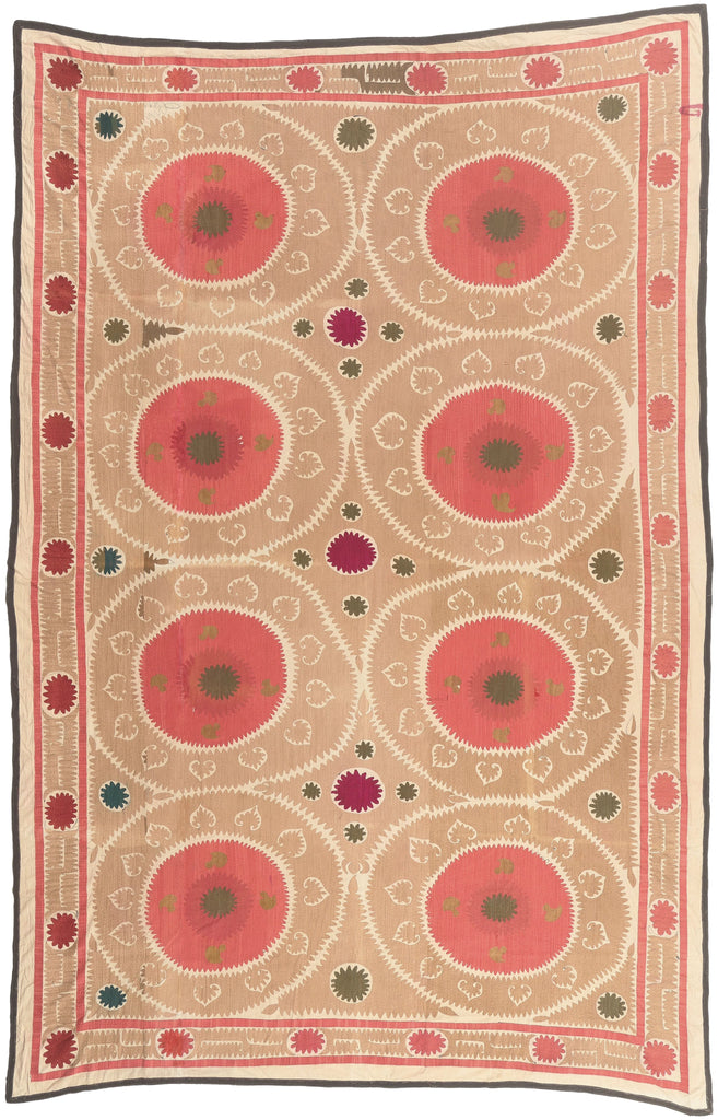8 x 12 - Brown Antique Uzbek Suzani Rug - 79838
