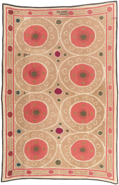 8 x 12 - Brown Antique Uzbek Suzani Rug - 79838