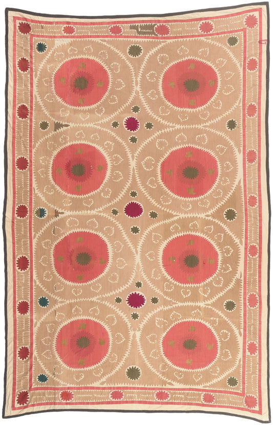 8 x 12 - Brown Antique Uzbek Suzani Rug - 79838