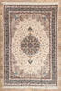 6 x 9 - Ivory New Persian Qum Rug - 79839