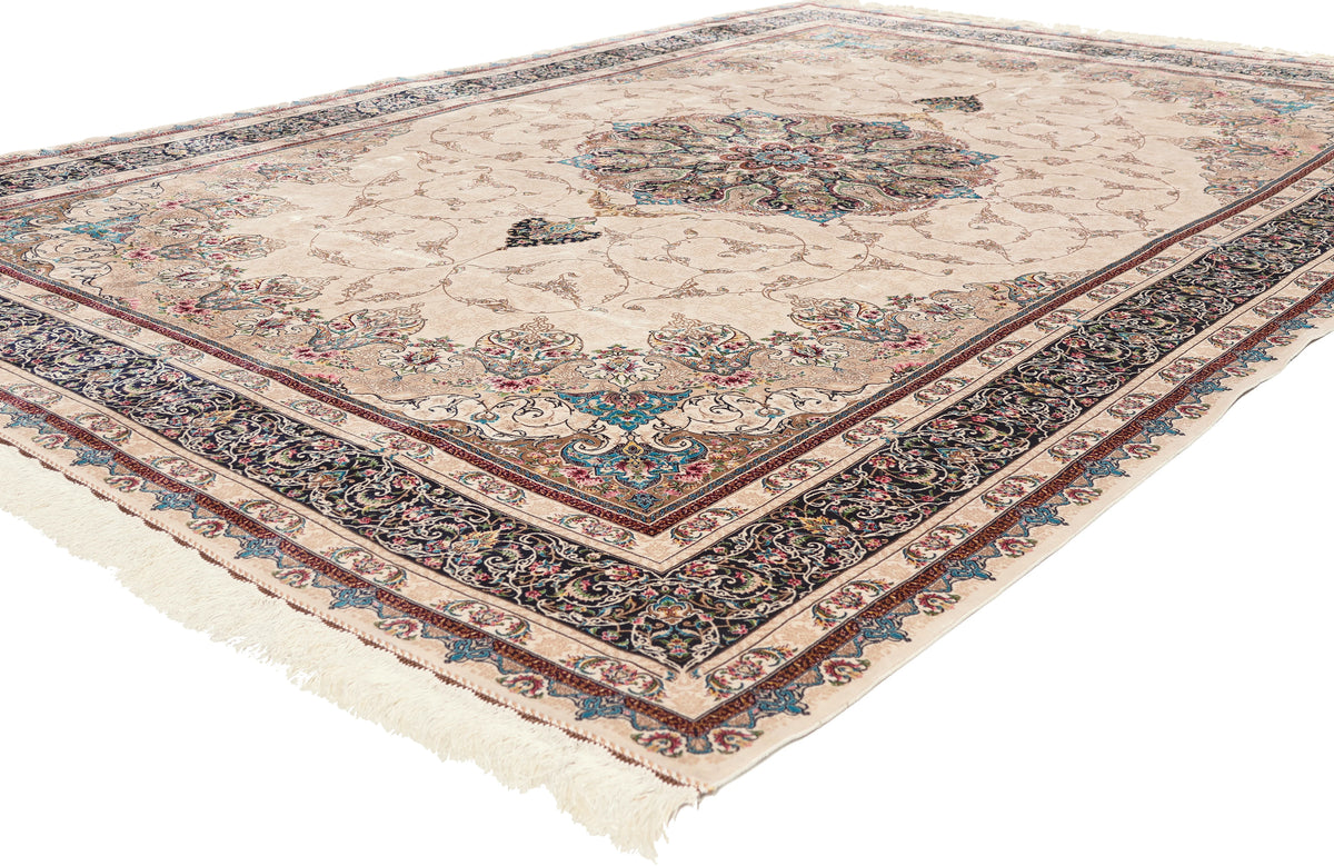 6 x 9 - Ivory New Persian Qum Rug - 79839