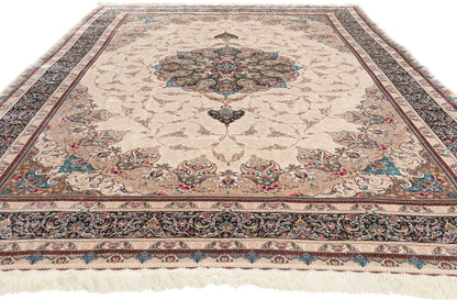 6 x 9 - Ivory New Persian Qum Rug - 79839