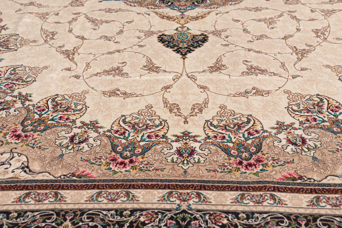 6 x 9 - Ivory New Persian Qum Rug - 79839