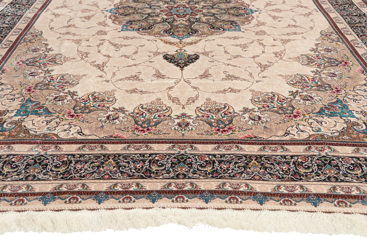 6 x 9 - Ivory New Persian Qum Rug - 79839
