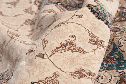 6 x 9 - Ivory New Persian Qum Rug - 79839
