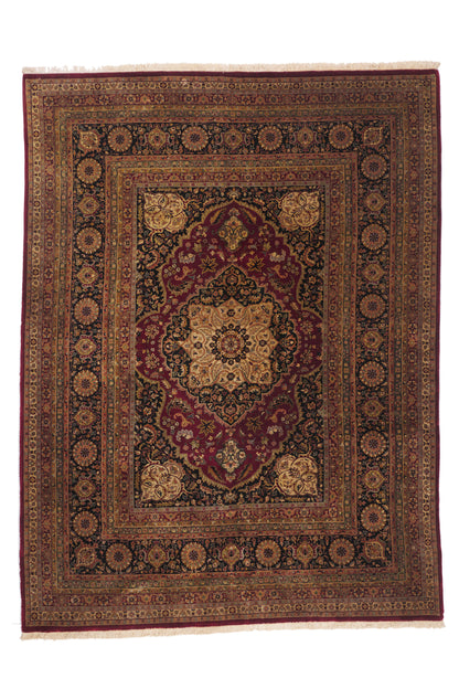 9 x 12 - Burgundy Vintage Indian Tabriz Rug - 79878