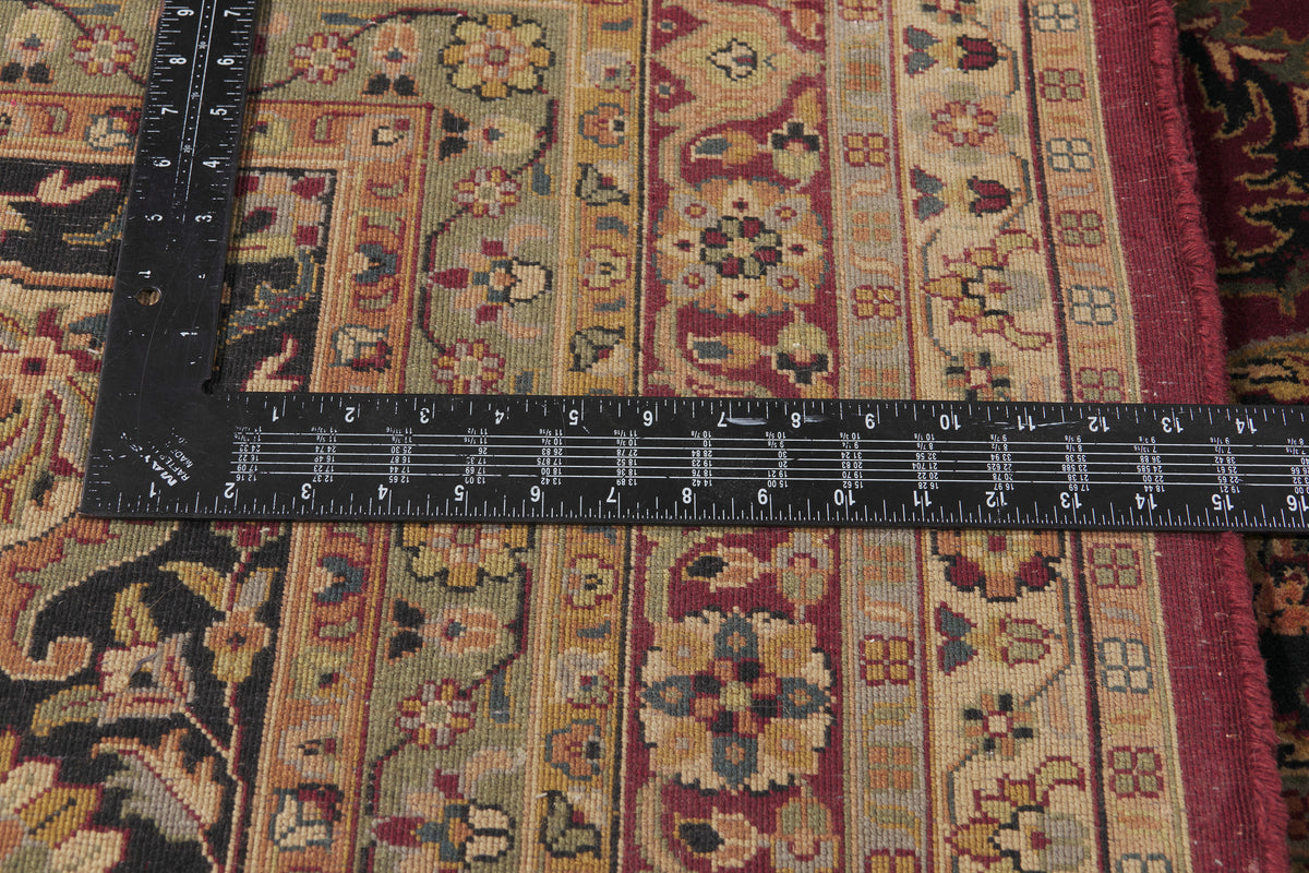 9 x 12 - Burgundy Vintage Indian Tabriz Rug - 79878