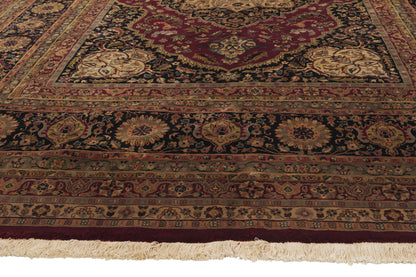 9 x 12 - Burgundy Vintage Indian Tabriz Rug - 79878