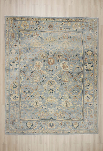12 x 15 - Light Blue Vintage Indian Oushak Rug - 79891