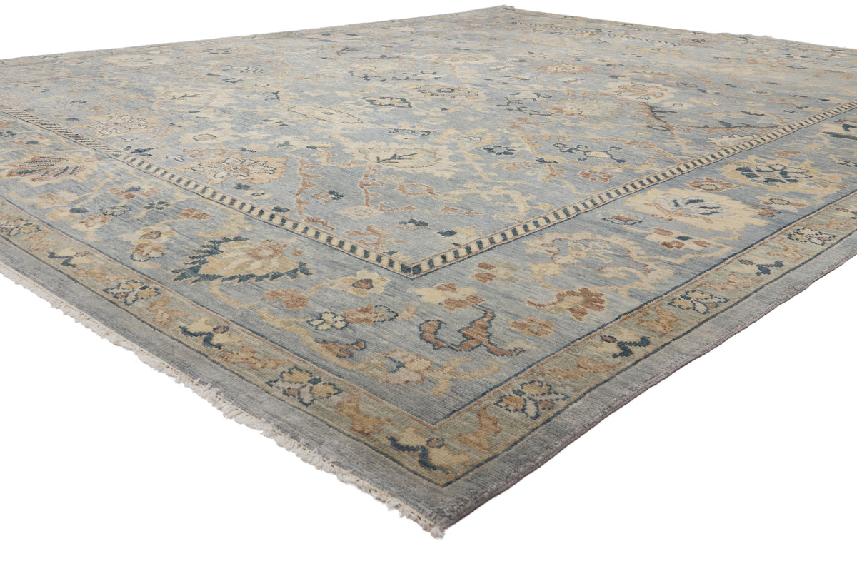 12 x 15 - Light Blue Vintage Indian Oushak Rug - 79891