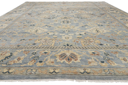 12 x 15 - Light Blue Vintage Indian Oushak Rug - 79891