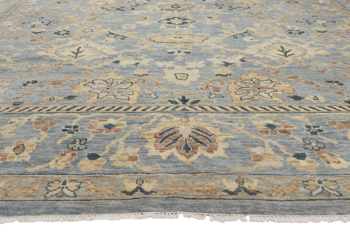 12 x 15 - Light Blue Vintage Indian Oushak Rug - 79891