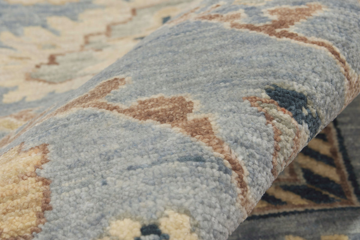 12 x 15 - Light Blue Vintage Indian Oushak Rug - 79891