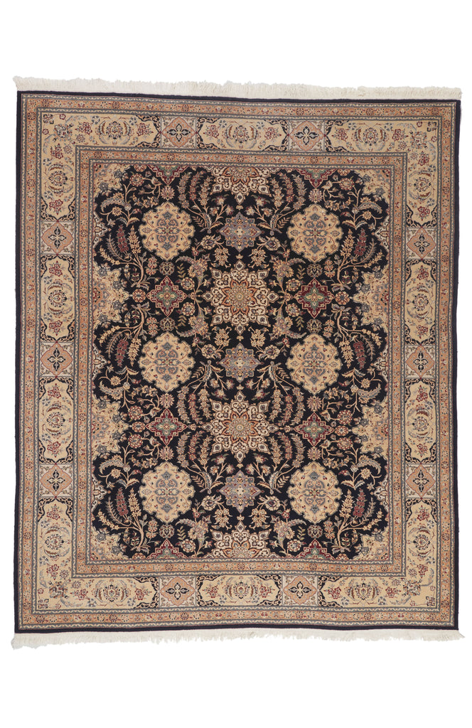 8 x 10 - Navy Blue Vintage Chinese Nain Rug - 79892