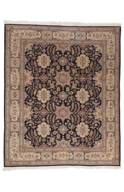 8 x 10 - Navy Blue Vintage Chinese Nain Rug - 79892