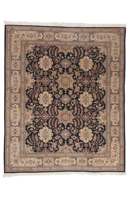 8 x 10 - Navy Blue Vintage Chinese Nain Rug - 79892