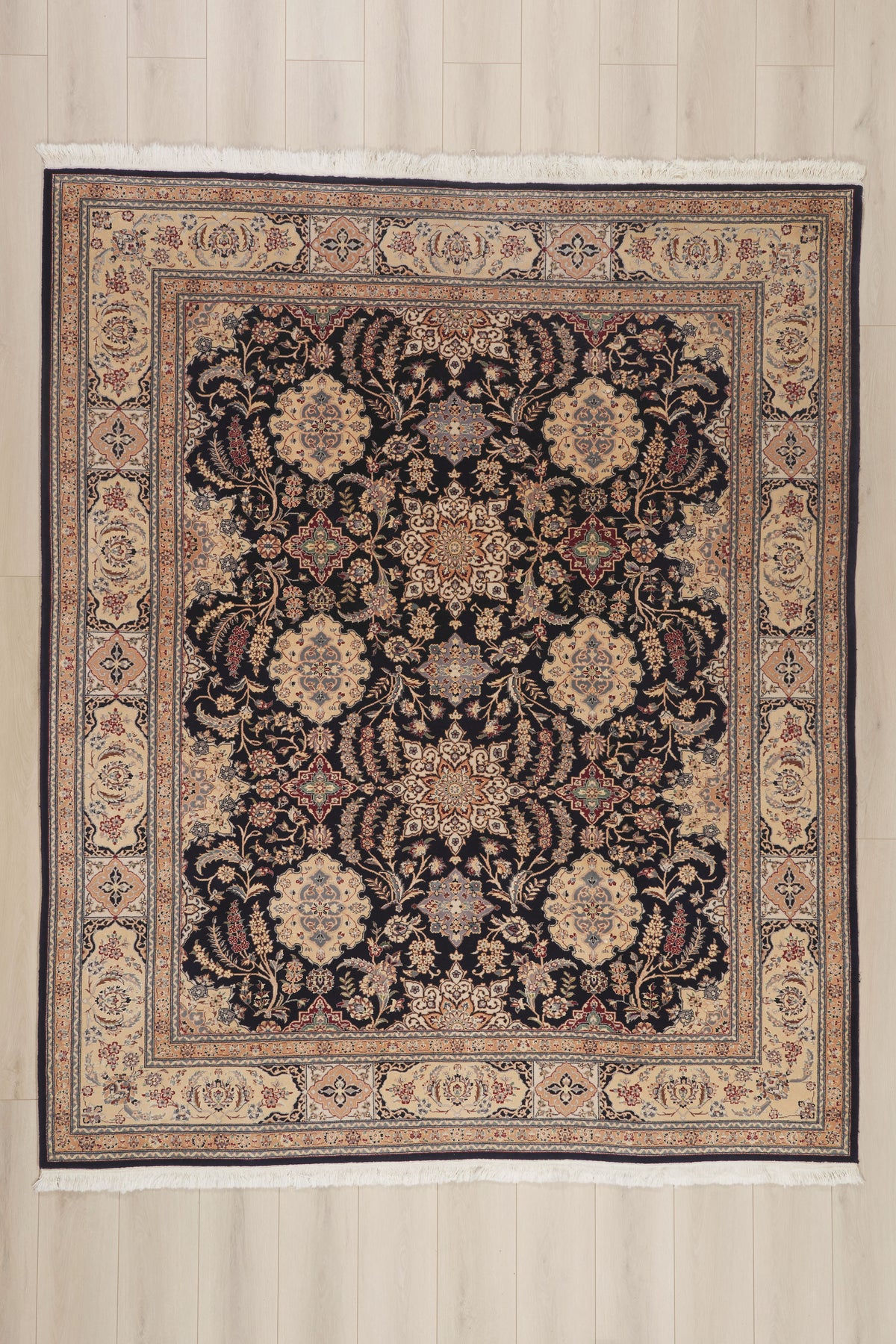8 x 10 - Navy Blue Vintage Chinese Nain Rug - 79892