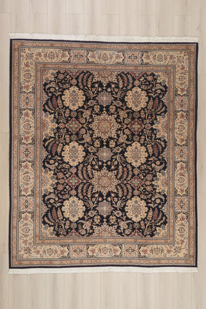 8 x 10 - Navy Blue Vintage Chinese Nain Rug - 79892