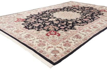 6 x 9 - Black Vintage Chinese Tabriz Rug - 79893
