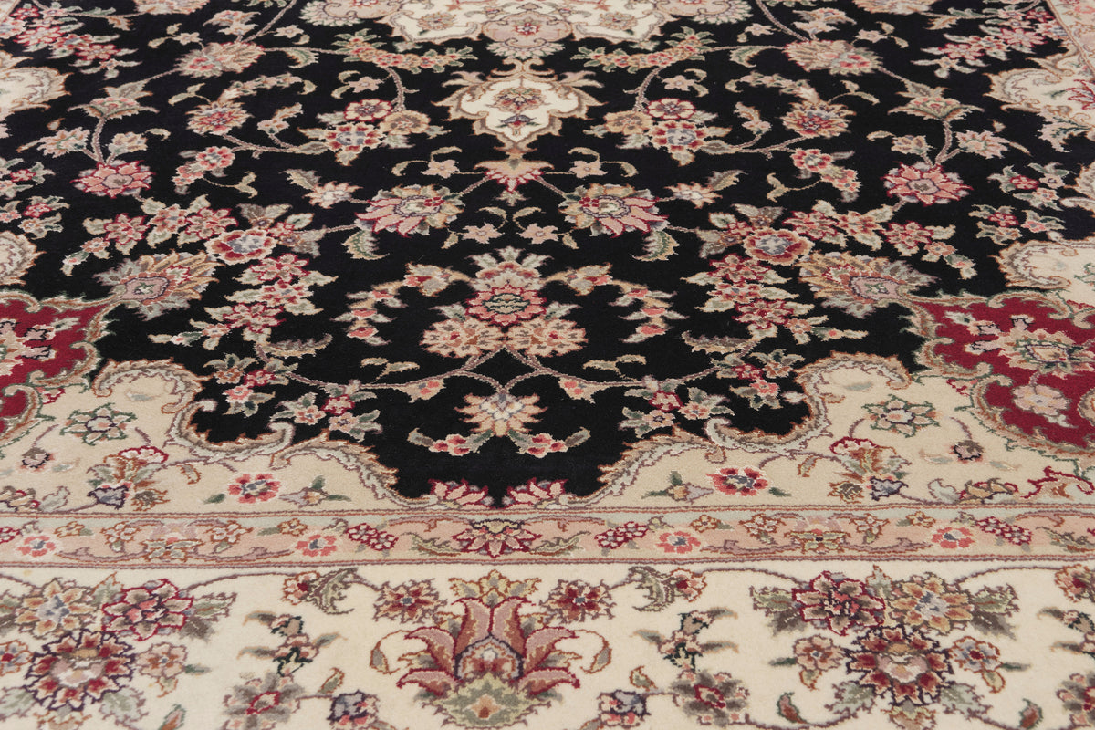 6 x 9 - Black Vintage Chinese Tabriz Rug - 79893