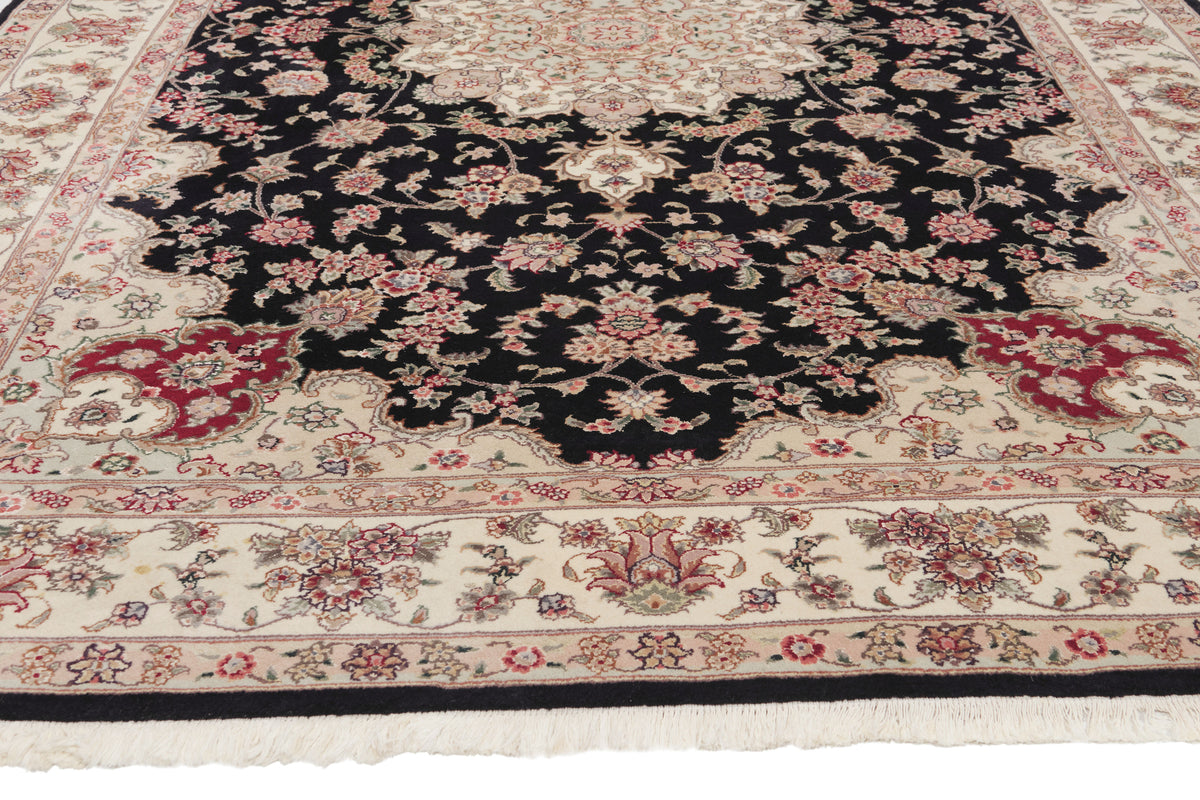 6 x 9 - Black Vintage Chinese Tabriz Rug - 79893