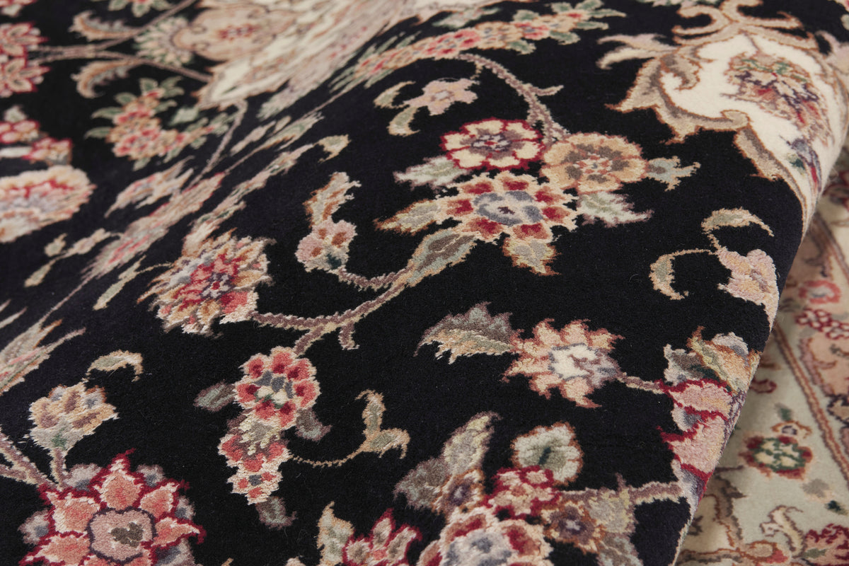 6 x 9 - Black Vintage Chinese Tabriz Rug - 79893