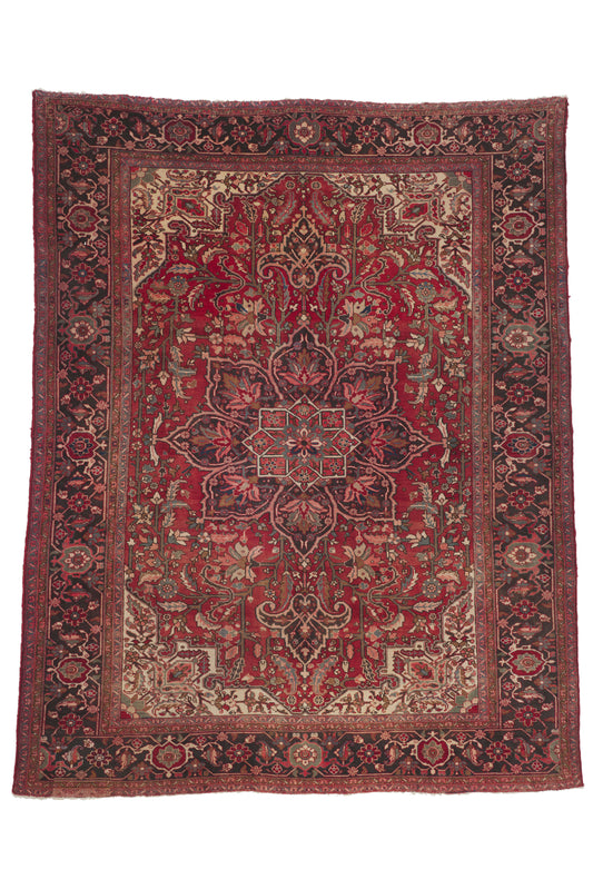 10 x 13 - Red Antique Persian Heriz Rug - 79895
