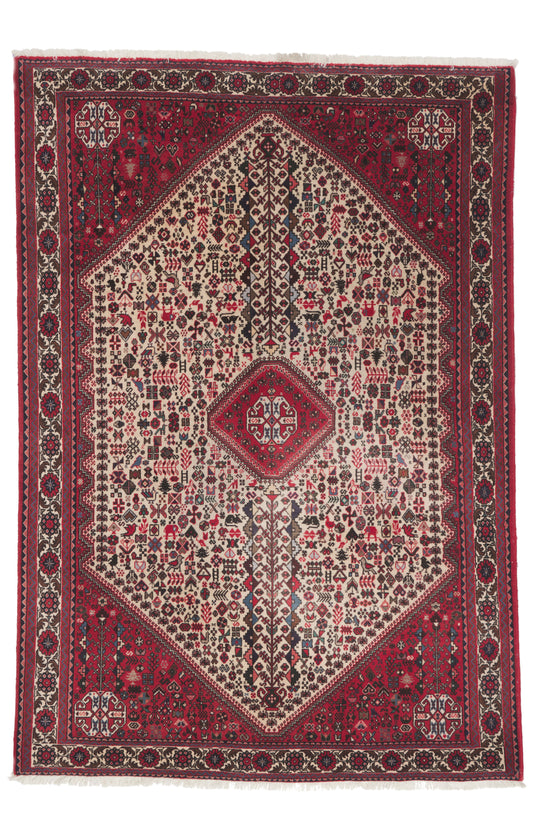 6 x 8 - Ivory Vintage Persian Afshar Rug - 79897