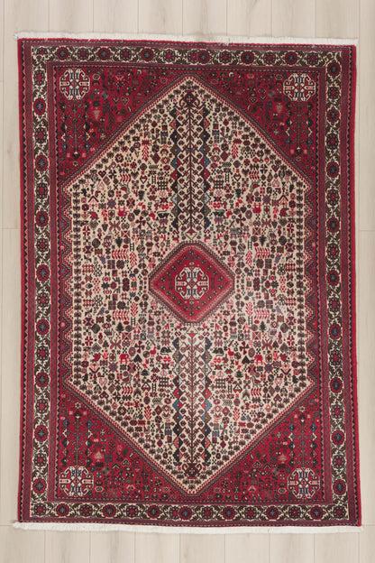 6 x 8 - Ivory Vintage Persian Afshar Rug - 79897