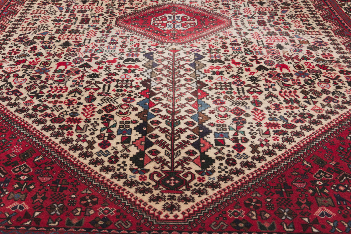 6 x 8 - Ivory Vintage Persian Afshar Rug - 79897