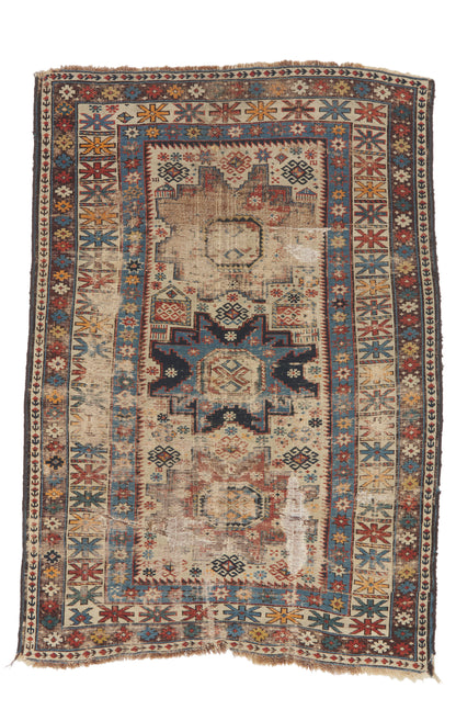 3 x 5 - Ivory Antique Caucasian Shirvan Rug - 79902