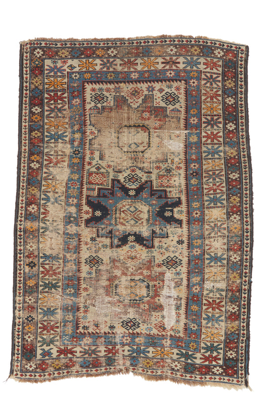 3 x 5 - Ivory Antique Caucasian Shirvan Rug - 79902