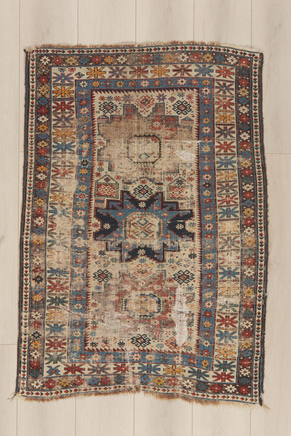 3 x 5 - Ivory Antique Caucasian Shirvan Rug - 79902