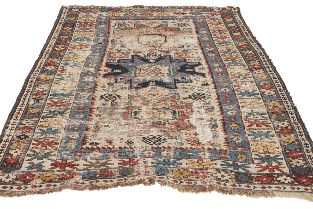 3 x 5 - Ivory Antique Caucasian Shirvan Rug - 79902