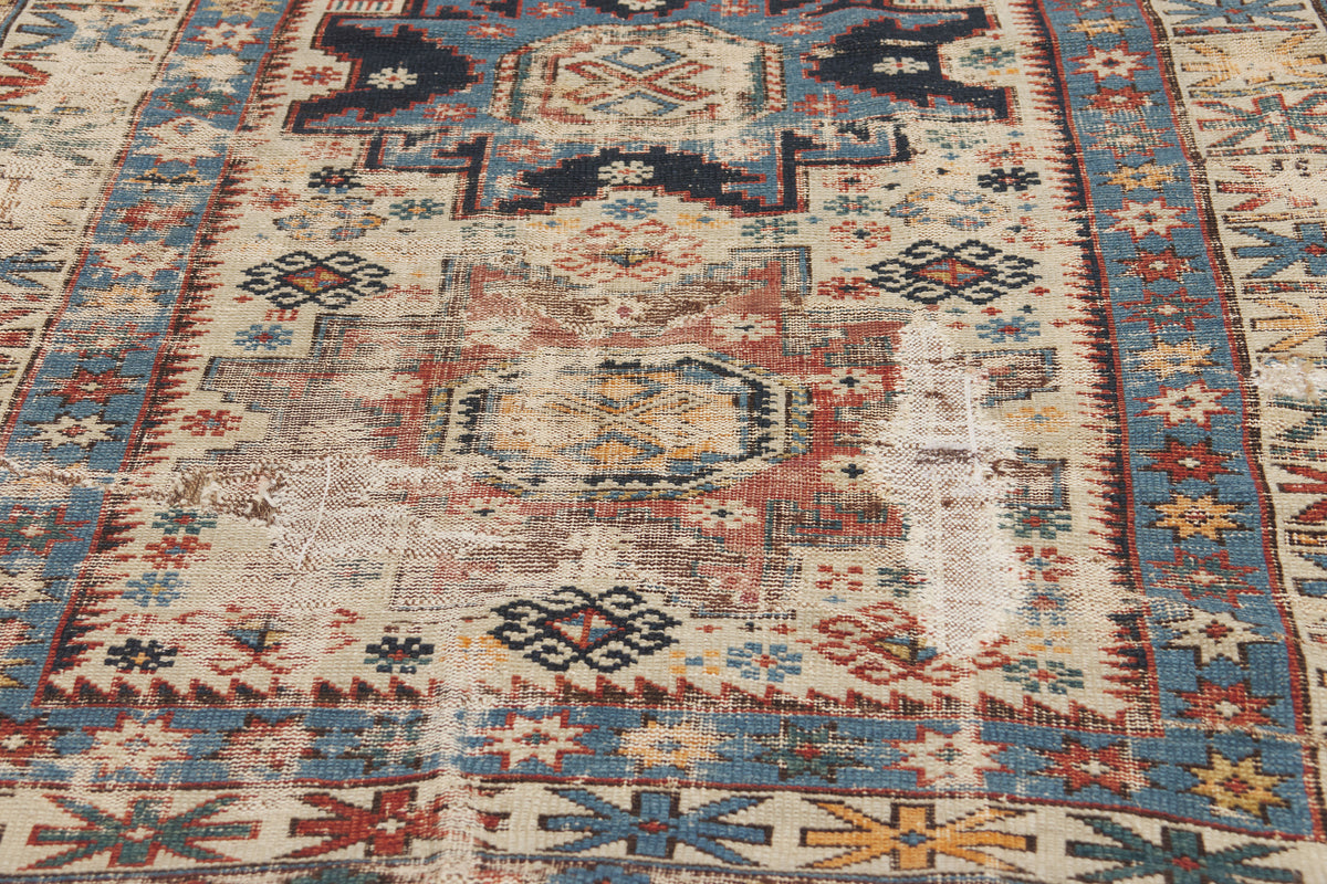 3 x 5 - Ivory Antique Caucasian Shirvan Rug - 79902