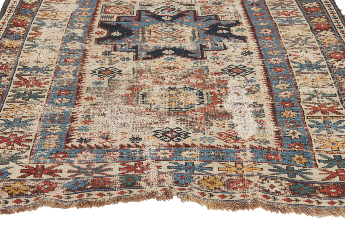 3 x 5 - Ivory Antique Caucasian Shirvan Rug - 79902