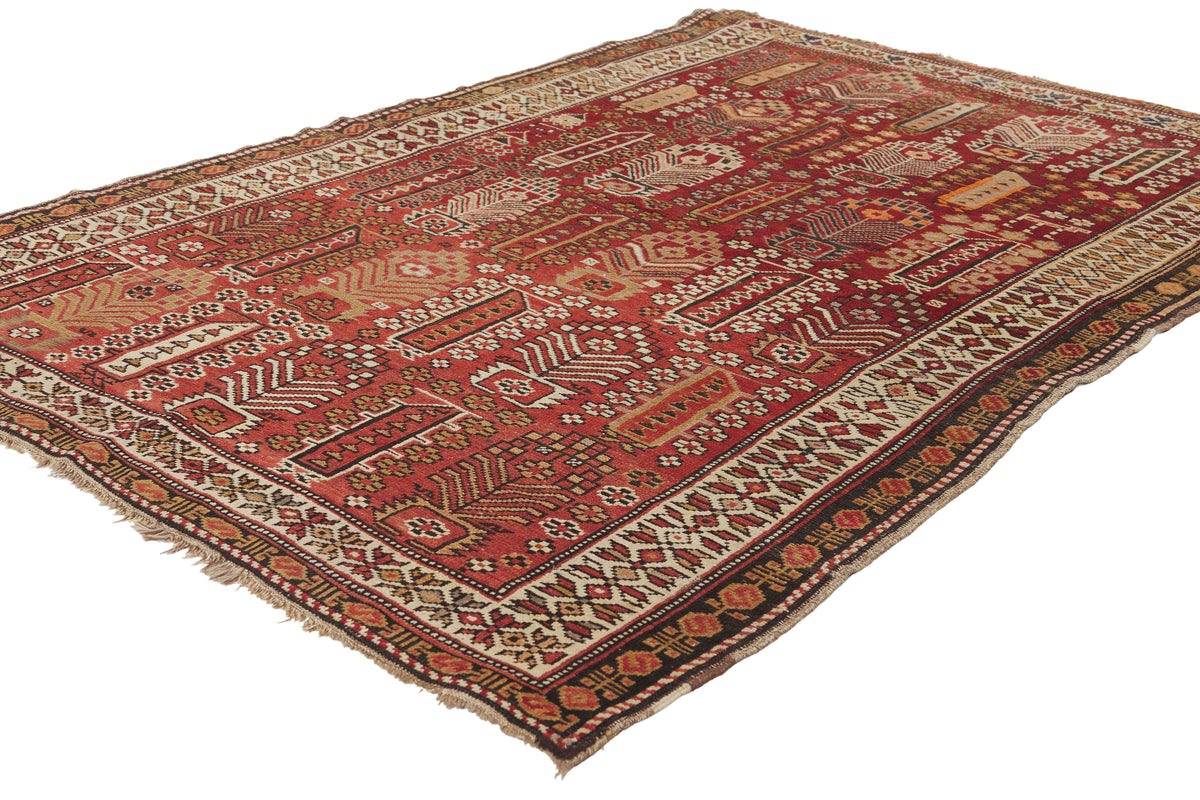 4 x 6 - Red Antique Caucasian Shirvan Rug - 79903