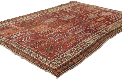 4 x 6 - Red Antique Caucasian Shirvan Rug - 79903