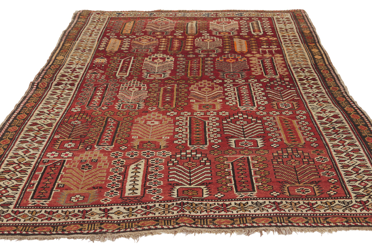 4 x 6 - Red Antique Caucasian Shirvan Rug - 79903