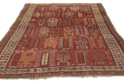 4 x 6 - Red Antique Caucasian Shirvan Rug - 79903