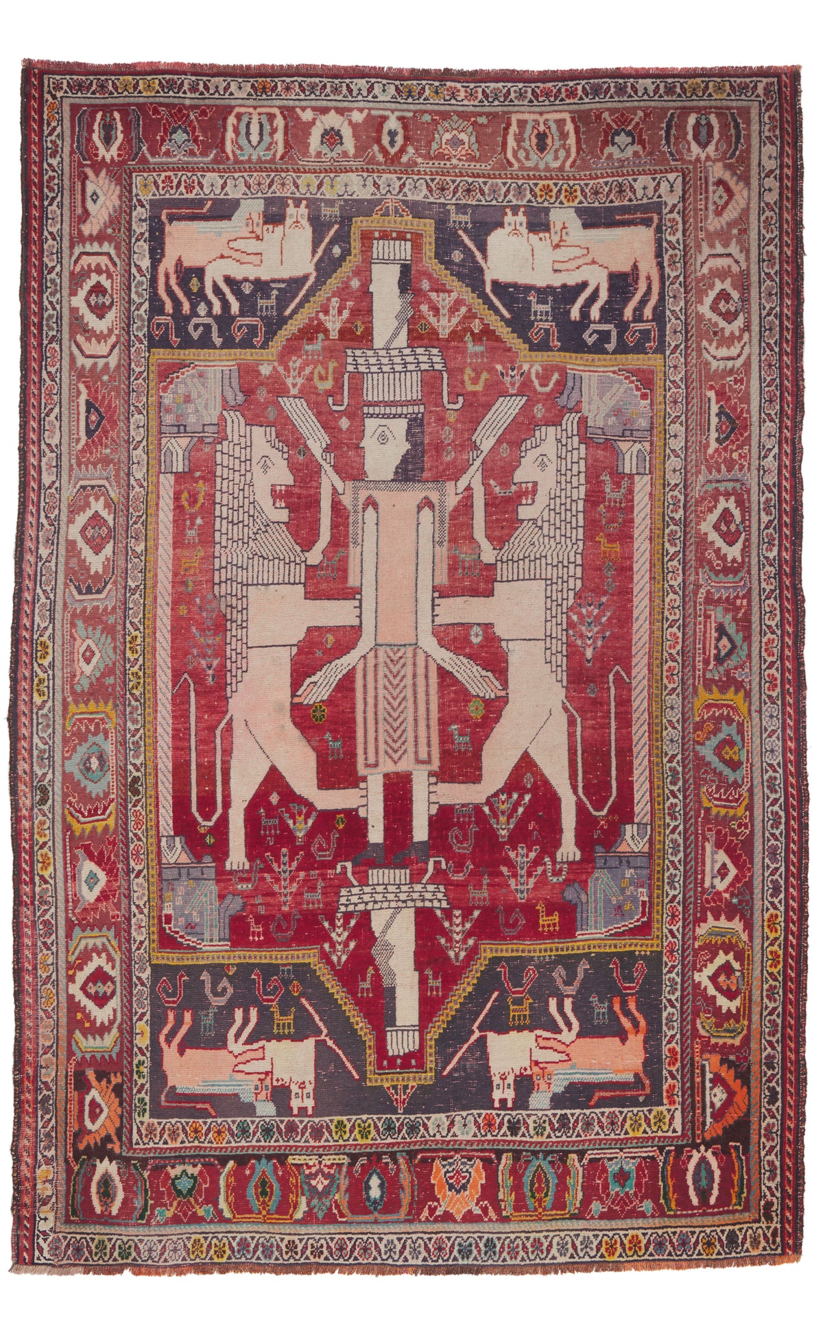 5 x 8 - Red Antique Persian Shiraz Rug - 79904