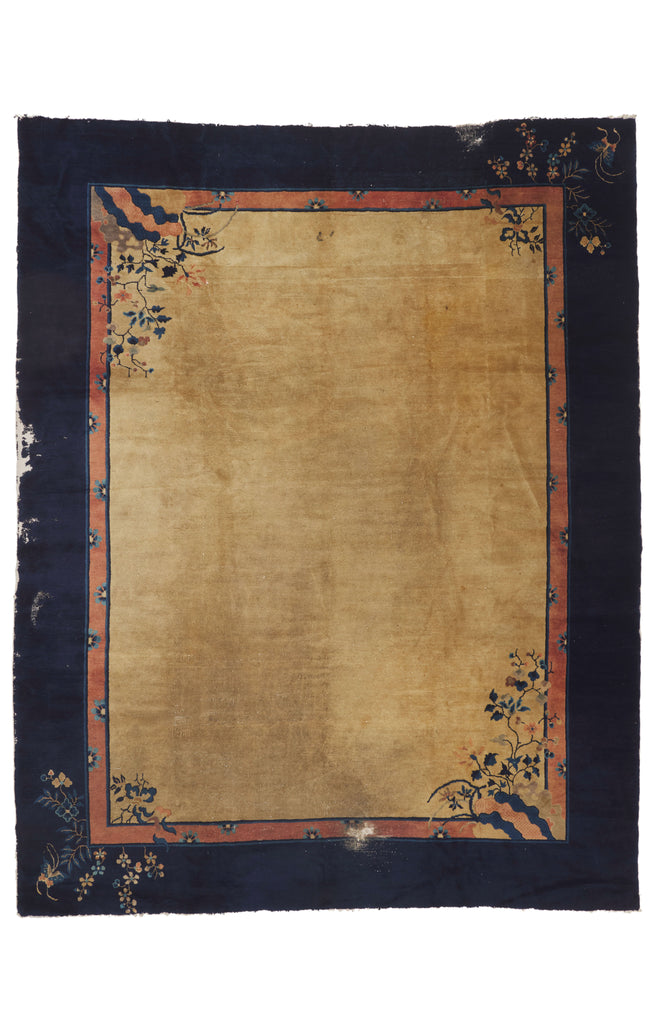 9 x 11 - Tan Antique Chinese Peking Rug - 79905