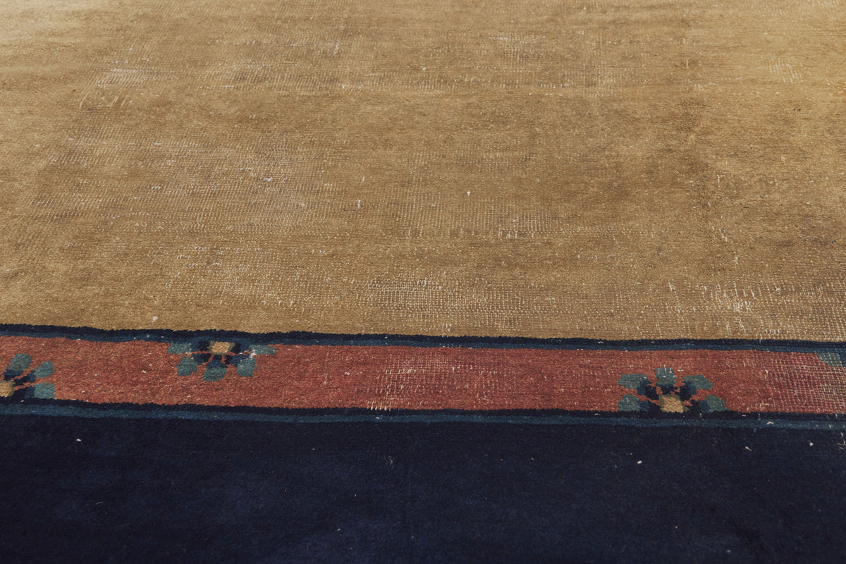 9 x 11 - Tan Antique Chinese Peking Rug - 79905