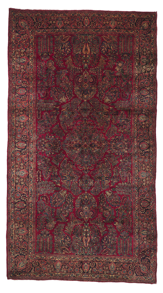 9 x 17 - Red Antique Persian Sarouk Rug - 79906